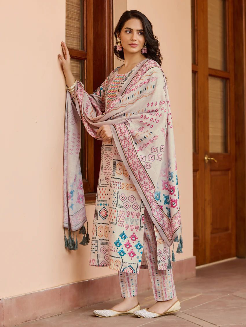 AK 269 Cotton Readymade Suit Kurti With Bottom Dupatta wholesale Online
